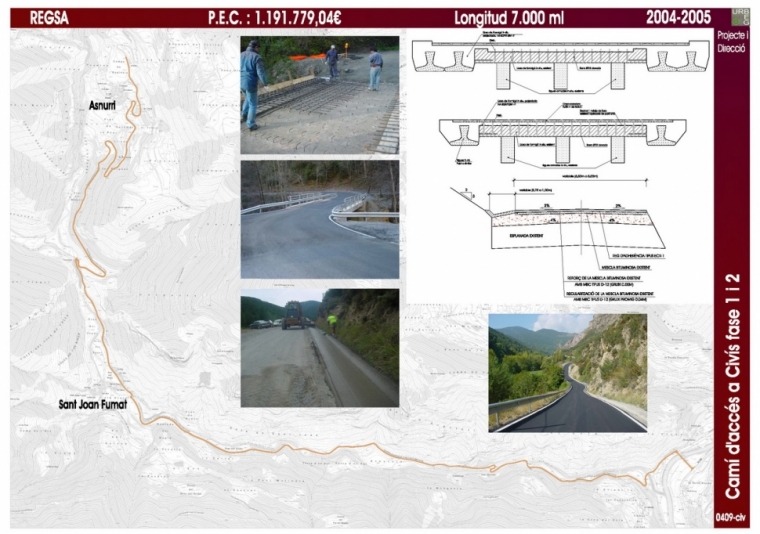 Camino de acceso a Civís. Fase 1 y 2
