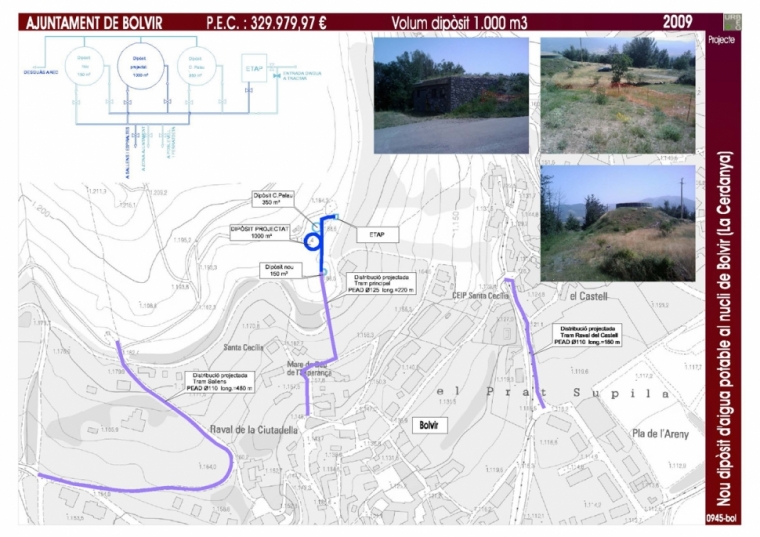 Nou dipòsit d'aigua potable al nucli de Bolvir (La Cerdanya)