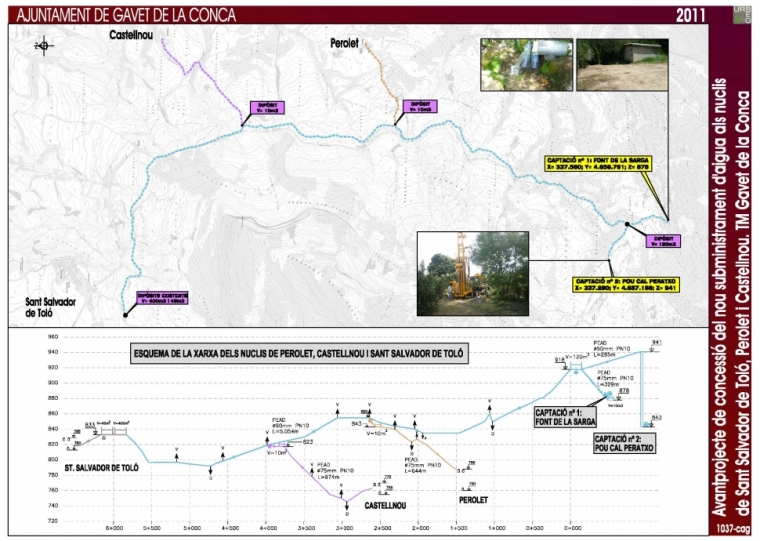 Anteproyecto de concesión del nuevo suministro de agua a los núcleos de Sant Salvador de Toló, Perolet y Castellnou. TM Gavet de la Conca