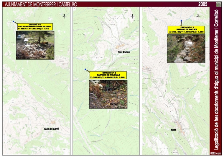 Legalització de tres abastaments d'aigua al municipi de Montferrer i Castellbó (Alt Urgell)