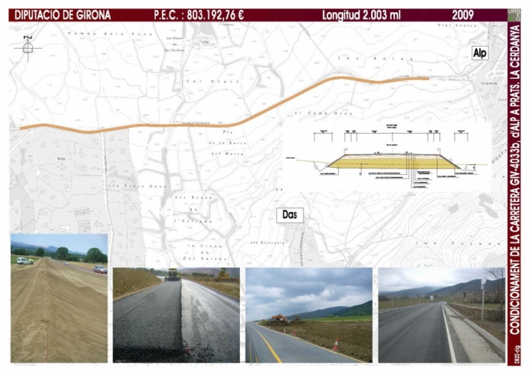 Condicionamiento de la carretera GIV-4033b, de Alp a Prats. La Cerdanya